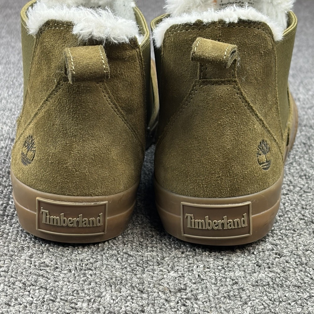 Timberland Skyla Bay Chelsea Boots Womens Size 9 Green Suede Faux Fur Lined - Picture 6 of 10
